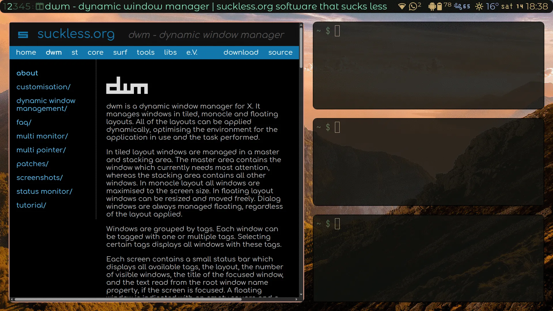 Screenshot of DWM