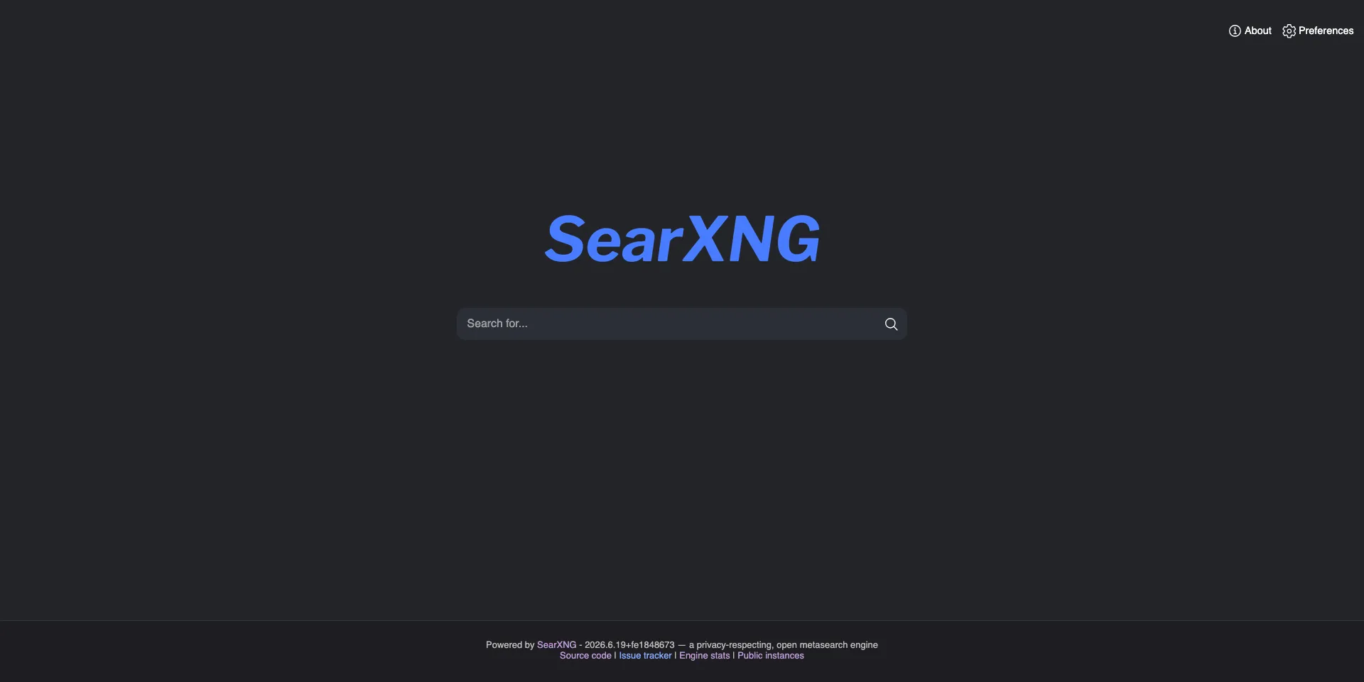 ‘SearXNG screenshot’
